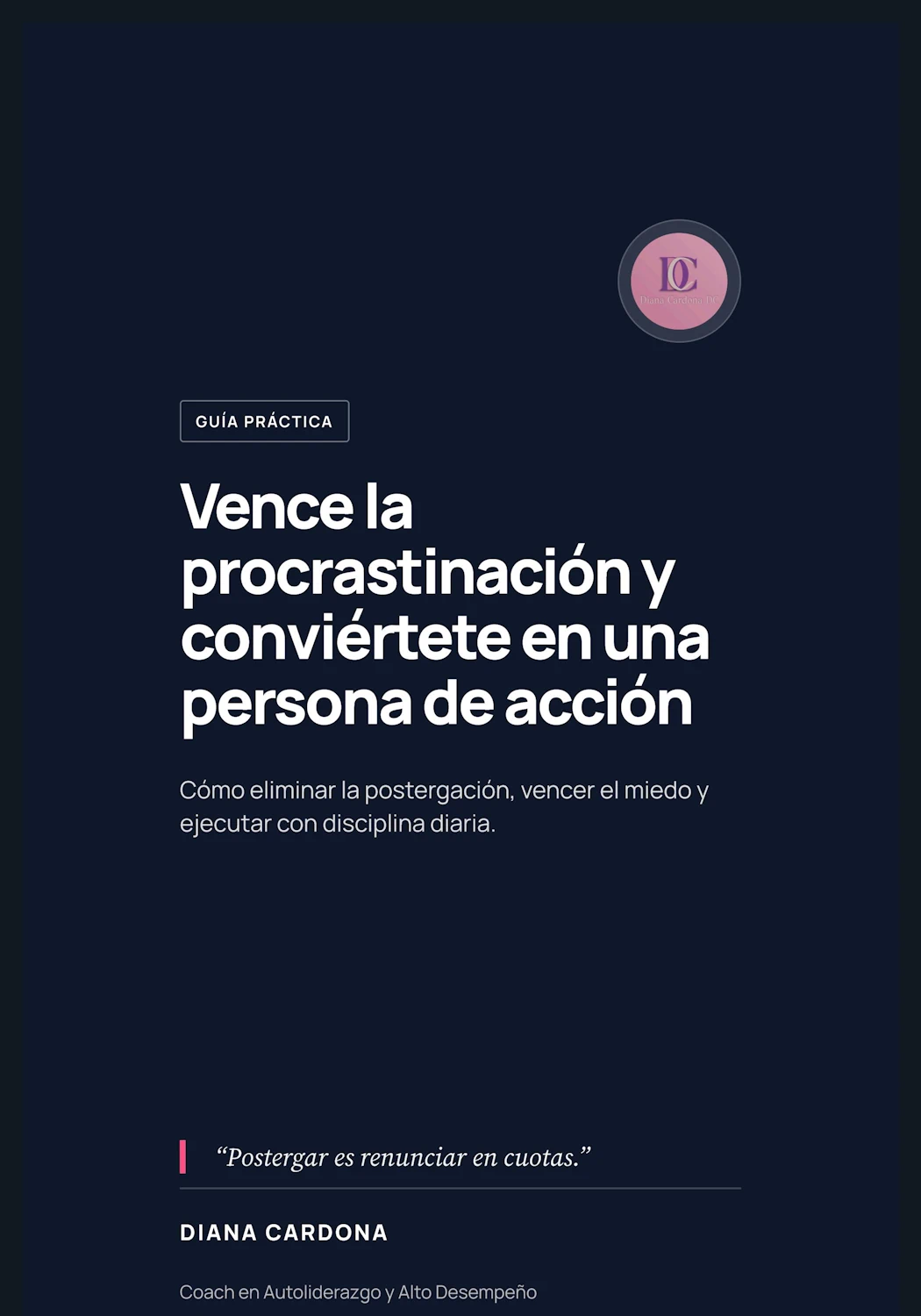 Portada de la guía gratuita para dejar de postergar